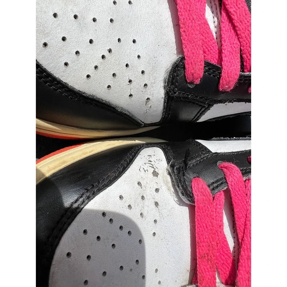 Size 9 Nike Dunk Low - Black, White‎ & Pink Flash